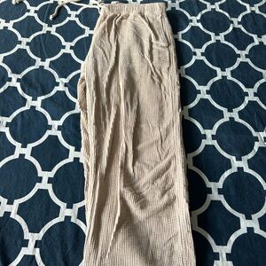 Aerie Cream Ribbed Pants